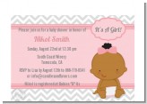 It's A Girl Chevron African American - Baby Shower Petite Invitations