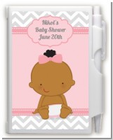 It's A Girl Chevron African American - Baby Shower Personalized Notebook Favor