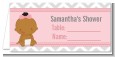 It's A Girl Chevron African American - Personalized Baby Shower Place Cards thumbnail
