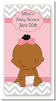 It's A Girl Chevron African American - Custom Rectangle Baby Shower Sticker/Labels