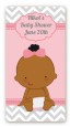It's A Girl Chevron African American - Custom Rectangle Baby Shower Sticker/Labels thumbnail