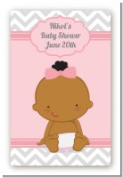It's A Girl Chevron African American - Custom Large Rectangle Baby Shower Sticker/Labels