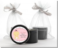 It's A Girl Chevron Asian - Baby Shower Black Candle Tin Favors