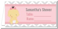 It's A Girl Chevron Asian - Personalized Baby Shower Place Cards
