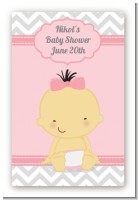 It's A Girl Chevron Asian - Custom Large Rectangle Baby Shower Sticker/Labels