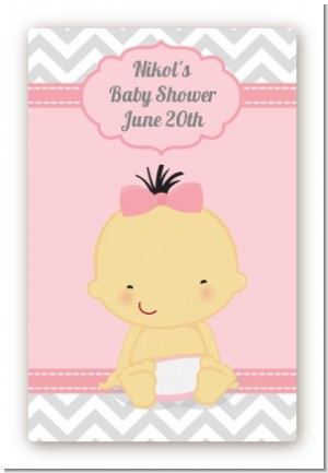 It's A Girl Chevron Asian - Custom Large Rectangle Baby Shower Sticker/Labels