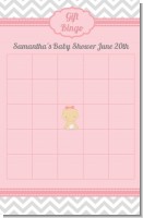 It's A Girl Chevron - Baby Shower Gift Bingo Game Card