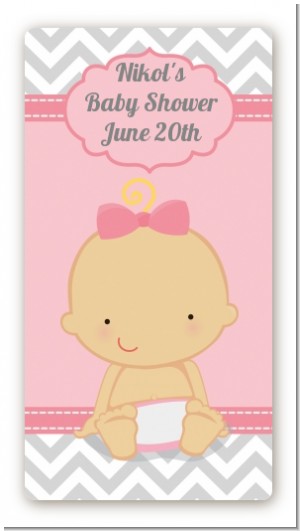 It's A Girl Chevron - Custom Rectangle Baby Shower Sticker/Labels