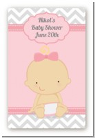 It's A Girl Chevron - Custom Large Rectangle Baby Shower Sticker/Labels