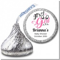 It's A Girl - Hershey Kiss Baby Shower Sticker Labels