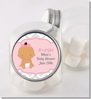 It's A Girl Chevron Hispanic - Personalized Baby Shower Candy Jar