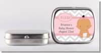It's A Girl Chevron Hispanic - Personalized Baby Shower Mint Tins