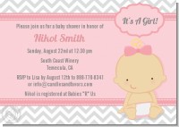 It's A Girl Chevron - Baby Shower Invitations