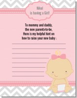 It's A Girl Chevron - Baby Shower Notes of Advice