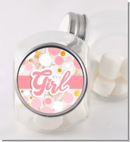 It's A Girl Pink Gold - Personalized Baby Shower Candy Jar
