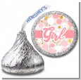 It's A Girl Pink Gold - Hershey Kiss Baby Shower Sticker Labels thumbnail