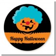 Jack O Lantern Clown - Round Personalized Halloween Sticker Labels thumbnail