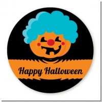 Jack O Lantern Clown - Round Personalized Halloween Sticker Labels