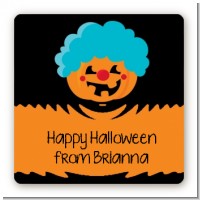 Jack O Lantern Clown - Square Personalized Halloween Sticker Labels