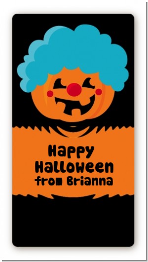 Jack O Lantern Clown - Custom Rectangle Halloween Sticker/Labels