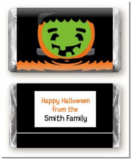 Jack O Lantern Frankenstein - Personalized Halloween Mini Candy Bar Wrappers