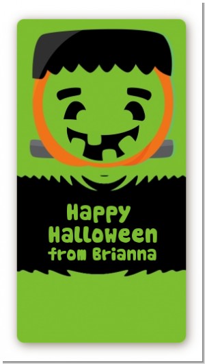 Jack O Lantern Frankenstein - Custom Rectangle Halloween Sticker/Labels