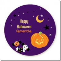 Jack O Lantern - Round Personalized Halloween Sticker Labels