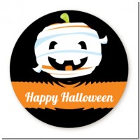 Jack O Lantern Mummy - Round Personalized Halloween Sticker Labels