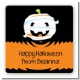 Jack O Lantern Mummy - Square Personalized Halloween Sticker Labels thumbnail