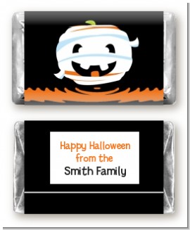 Jack O Lantern Mummy - Personalized Halloween Mini Candy Bar Wrappers