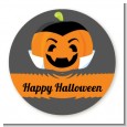 Jack O Lantern Vampire - Round Personalized Halloween Sticker Labels thumbnail