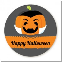 Jack O Lantern Vampire - Round Personalized Halloween Sticker Labels
