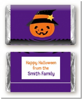 Jack O Lantern Witch - Personalized Halloween Mini Candy Bar Wrappers