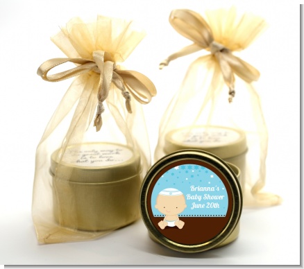 Jewish Baby Boy - Baby Shower Gold Tin Candle Favors