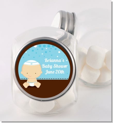 Jewish Baby Boy - Personalized Baby Shower Candy Jar