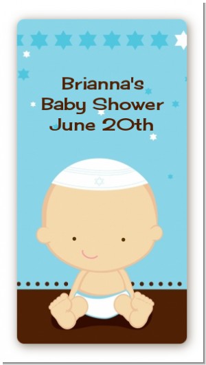 Jewish Baby Boy - Custom Rectangle Baby Shower Sticker/Labels