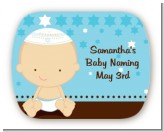 Jewish Baby Boy - Personalized Baby Shower Rounded Corner Stickers