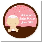 Jewish Baby Girl - Round Personalized Baby Shower Sticker Labels