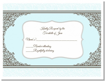 Jewish Star of David Blue & Brown - Bar / Bat Mitzvah RSVP Cards