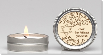 Jewish Star of David Brown & Beige - Bar / Bat Mitzvah Candle Favors