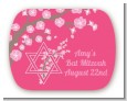 Jewish Star of David Cherry Blossom - Personalized Bar / Bat Mitzvah Rounded Corner Stickers thumbnail