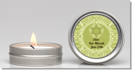 Jewish Star of David Sage Green - Bar / Bat Mitzvah Candle Favors