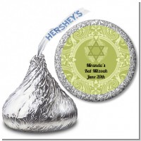 Jewish Star of David Sage Green - Hershey Kiss Bar / Bat Mitzvah Sticker Labels