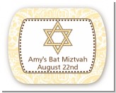 Jewish Star of David Yellow & Brown - Personalized Bar / Bat Mitzvah Rounded Corner Stickers