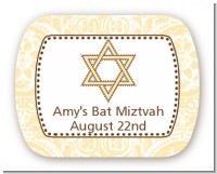 Jewish Star of David Yellow & Brown - Personalized Bar / Bat Mitzvah Rounded Corner Stickers