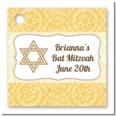 Jewish Star of David Yellow & Brown - Personalized Bar / Bat Mitzvah Card Stock Favor Tags