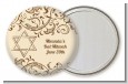 Jewish Star of David Brown & Beige - Personalized Bar / Bat Mitzvah Pocket Mirror Favors thumbnail