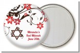 Jewish Star Of David Floral Blossom - Personalized Bar / Bat Mitzvah Pocket Mirror Favors