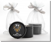 Joy Oh Deer Gold Glitter - Christmas Black Candle Tin Favors