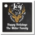 Joy Oh Deer Gold Glitter - Personalized Christmas Card Stock Favor Tags thumbnail